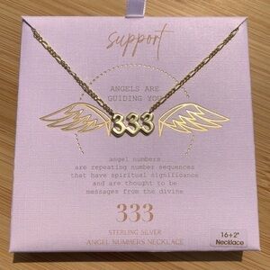 Brand New Sterling Silver Angel Numbers 333 Spiritual Support Necklace